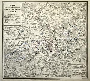Lithografie- Karte, v. Kneisel n. Blume b. Müller, "Charte der Anhaltischen Herzogthümer Dessau, ...