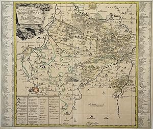 Kupferstich- Karte, b. Petrus Schenk, "Accurate Geogr. Delineation des zu dem Thüringischen Creis...