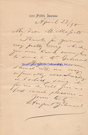 August Belmont signed Document