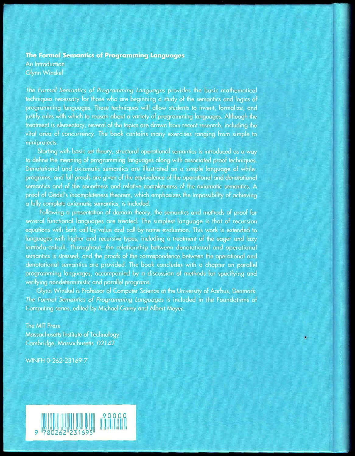 formal semantics of programming languages winskel