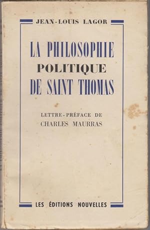 La philosophie politique de Saint Thomas