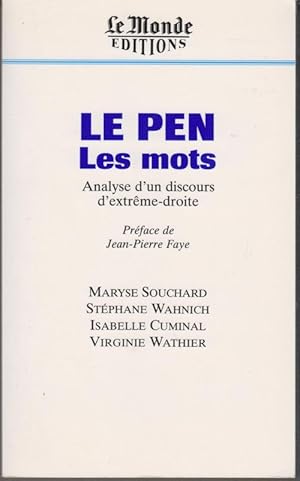 Le Pen Les mots Analyse d'un discours d'extrême-droite