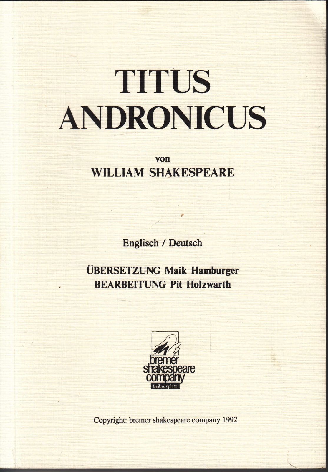 Titus Andronicus: Englisch/Deutsch.