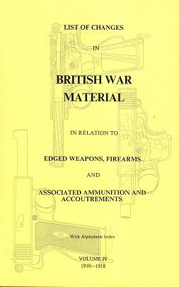 List of Changes in British War Material Vol.IV 1910-1918