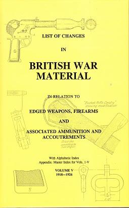 List of Changes in British War Material Vol.V 1918-26