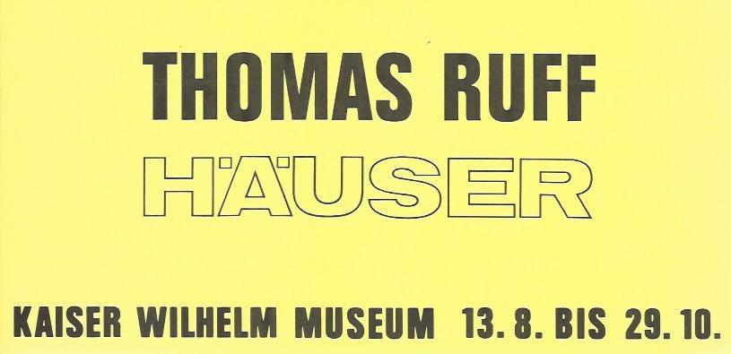 Thomas Ruff Hauser Announcement By Ruff Thomas Kaiser
