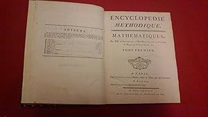 Encyclopédie méthodique - Mathématiques - Tome premier