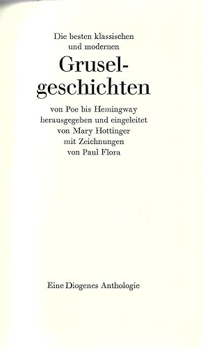 Die besten klassischen und modernen Gruselgeschichten : von Poe bis Hemingway herausgegeben und e...
