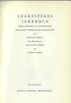 Deutsche Shakespeare-Gesellschaft . Jahrbuch 1965. Band 92.