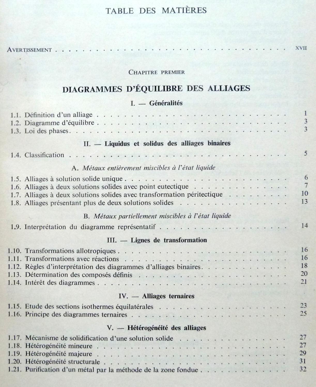 Metallurgie Tome 1 Alliages Metalliques - 