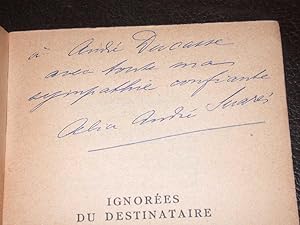 Ignorées du destinataire - Lettres inédites - Envoi de l'auteur