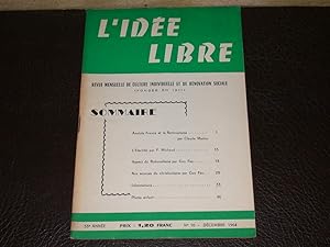 Revue "L'idée libre" n° 10. Décembre 1964