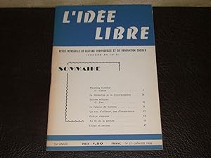 Revue "L'idée libre" n° 21. Janvier 1966