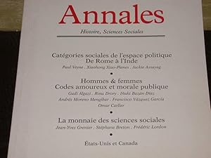 Revue "Annales" Histoire, Sciences Sociales. Novembre-Décembre 2000