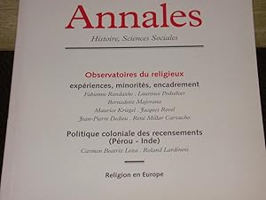 Revue "Annales" Histoire, Sciences Sociales. Mars-Avril 2002