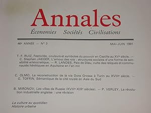 Revue "Annales" Economies Sociétés Civilisations. Mai-Juin 1991