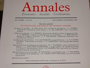 Revue "Annales" Economies Sociétés Civilisations. Septembre-Octobre 1978