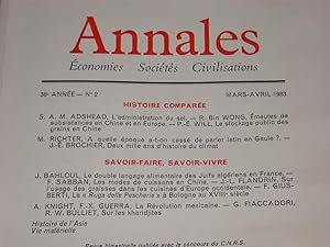 Revue "Annales" Economies Sociétés Civilisations. Mars-Avril 1983