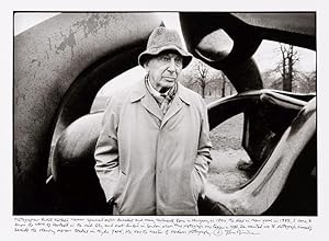 André Kertész - photographed due to his own wish next to the Henry Moore sculpture in London's Hy...