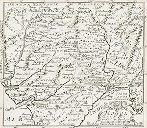 Vintage Map of Pakistan and India: "Mogol / Indostan" [showing the North of Afganistan (Cabul) to...