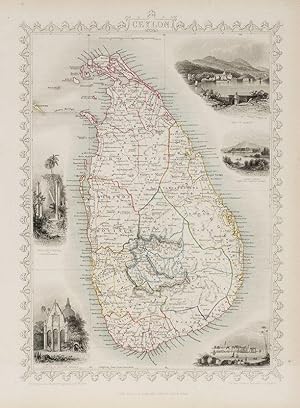 Ceylon (British Ceylon) - with Vignettes and illustrations of the Lake of Kandy, Adam's Peak from...