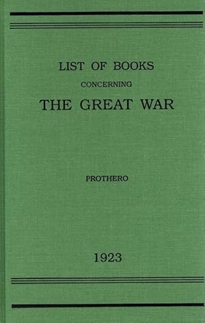 A Select Analytical List of Books Concerning The Great War.