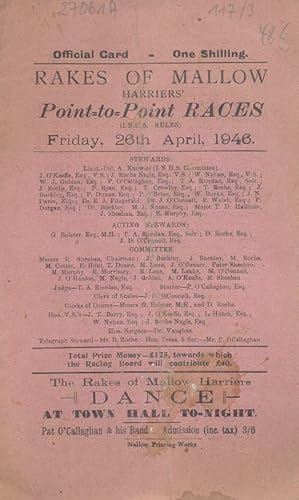 Rakes of Mallow - Harriers' Point-to-Point Races. Official Race Card. Friday, 26th April, 1946.