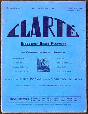 Clarté, revue dirigée par Henri Barbusse