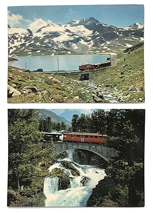 2 Postacard / Cartolina. Ferrovie Svizzere. Linea del Bernina