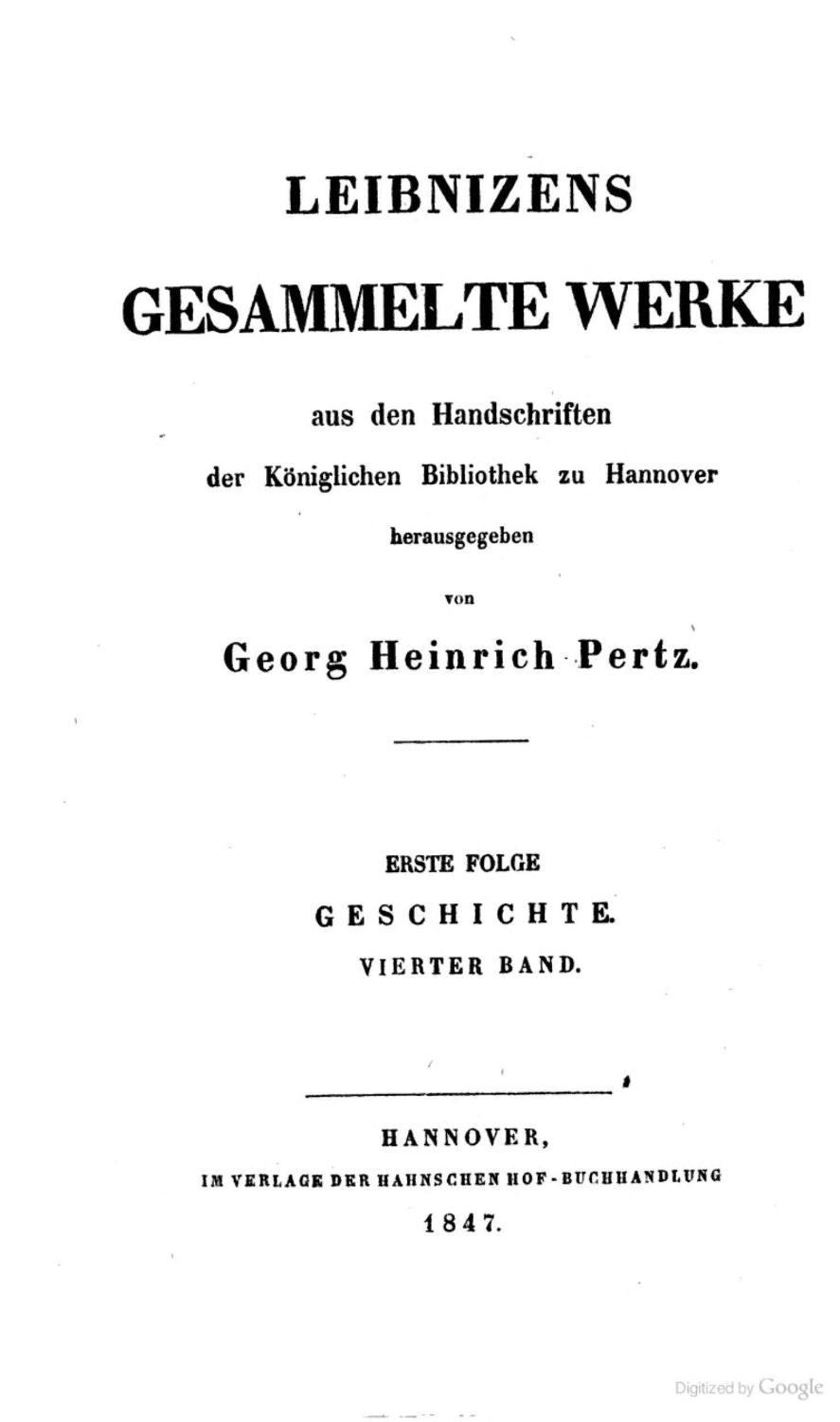 Gesammelte Werke. Aus den Handschriften der Königlichen Bibliothek zu Hannover