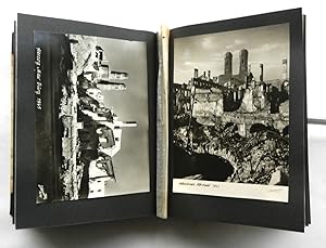 München 1945/46. Postkartenalbum von Münchens Zerstörung im Zweiten Weltkrieg.