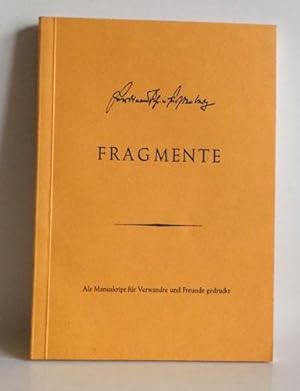 Ferdinand Freiherr von Fürstenberg. Fragmente. Als Manuskript für Verwandte und Freunde gedruckt.