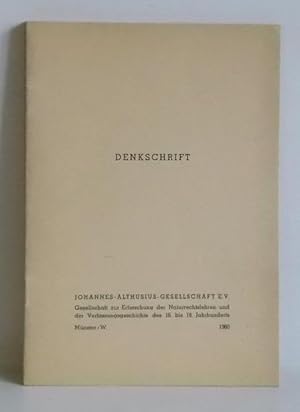 Denkschrift zur Gründung der Johannes - Althusius - Gesllschaft.