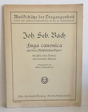 Fuga canonica aus dem "Musikalischen Opfer" für Flöte (Violine) und Cembalo (Klavier) Hrsg. von G...