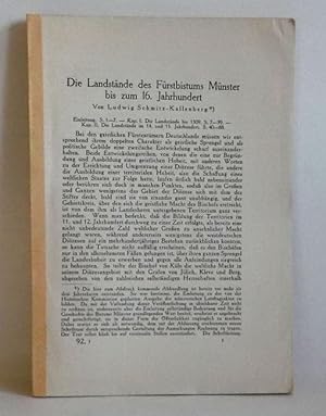 Die Landstände des Fürstbistums Münster bis zum 16. Jahrhundert. -(=Westfälische Zeitschrift 92. ...