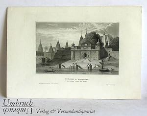 Benares in Bengalen die heilige Stadt der Hindus - Stahlstich, um 1845.