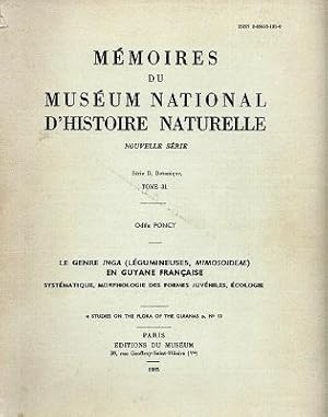 Le Genre Inga (Legumineuses, Mimosoideae) en Guyane Francaise - systematique, morphologie des for...