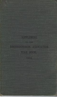 Supplement to the Rhododendron Association Year Book, 1935