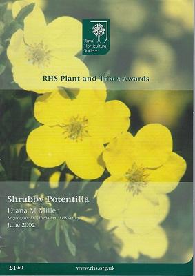 Shrubby Potentilla - RHS Plant and Trial Awards
