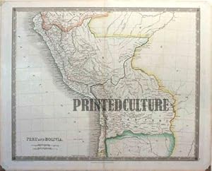Map Of Peru And Bolivia, Original Antique handcolored, C1830S