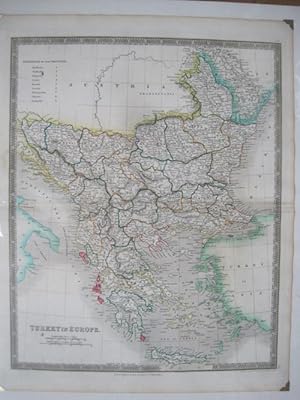 Map of Turkey in Europe, Original Antique Handcolored, C1830S