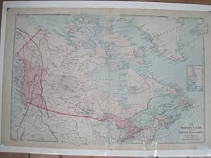 Map of the Dominion of Canada and the British Possessions in North America, Original Antique Hand...