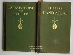 Konvolut 2 Bücher Stielers Hand-Atlas und Namenverzeichnis zum Stieler.,1. 254 Haupt- und Nebenka...