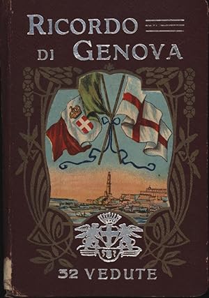 Ricordo di Genova. 32 Vedute.,Leporello-Mappe mit 29 Fotos.