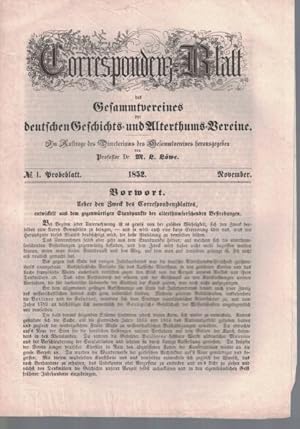 Konvolut 2 Blätter: Correspondenz-Blatt des Gesammtvereines der deutschen Geschichts- und Alterth...