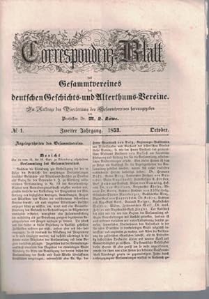 Konvolut 14 Blätter: Correspondenz-Blatt des Gesammtvereines der deutschen Geschichts- und Altert...