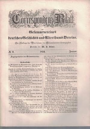 Konvolut 13 Blätter: Correspondenz-Blatt des Gesammtvereines der deutschen Geschichts- und Altert...