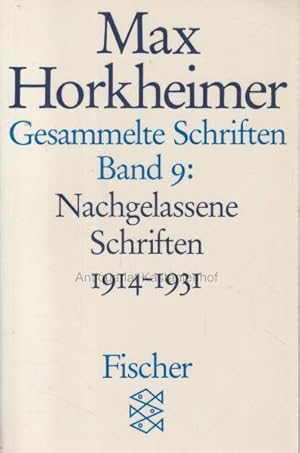 Horkheimer Gesammelte Schriften Band Zvab - 