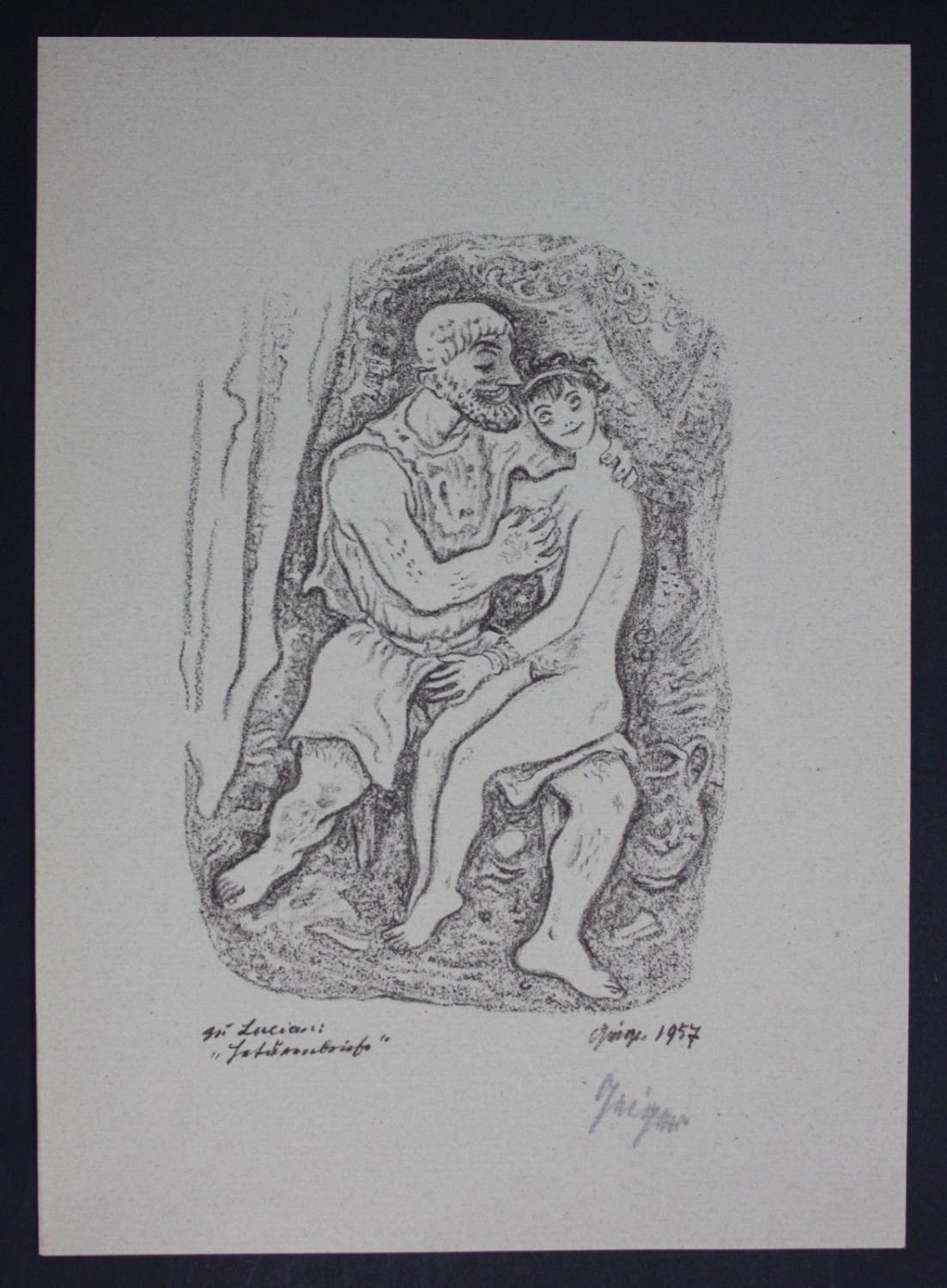 Liebespaar Liebe Mann Frau Willi Geiger Lithographie