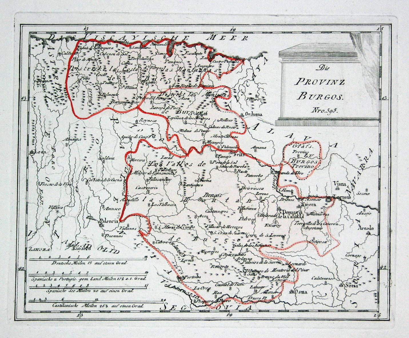Die Provinz Burgos" - Spanien Spain Portugal Burgos Lerma Najera map